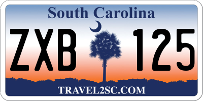 SC license plate ZXB125