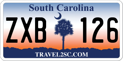 SC license plate ZXB126