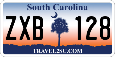 SC license plate ZXB128