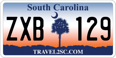 SC license plate ZXB129