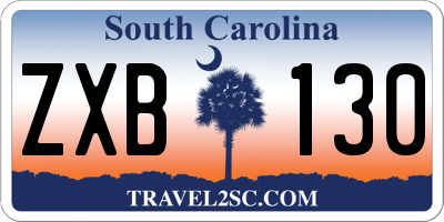 SC license plate ZXB130