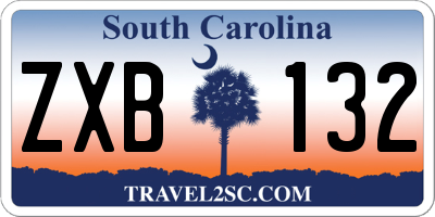 SC license plate ZXB132