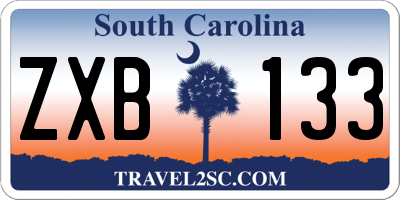 SC license plate ZXB133