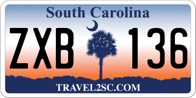 SC license plate ZXB136