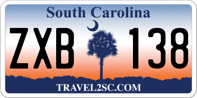 SC license plate ZXB138