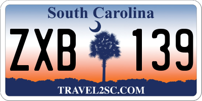 SC license plate ZXB139