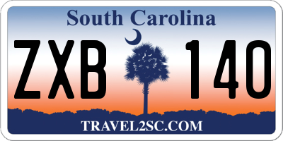 SC license plate ZXB140