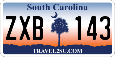 SC license plate ZXB143