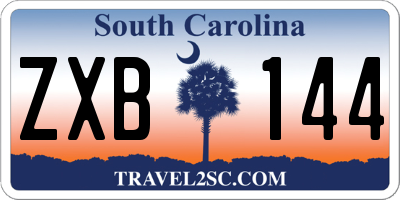 SC license plate ZXB144