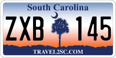 SC license plate ZXB145