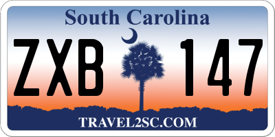 SC license plate ZXB147