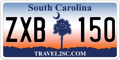 SC license plate ZXB150