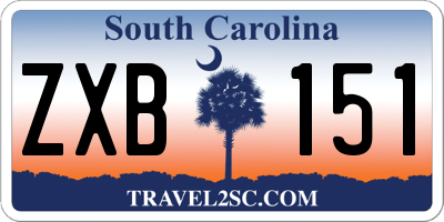 SC license plate ZXB151