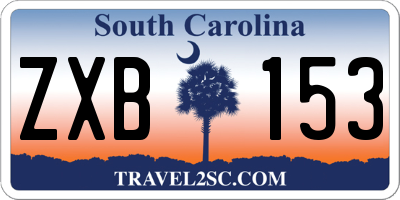 SC license plate ZXB153