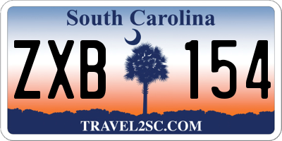 SC license plate ZXB154