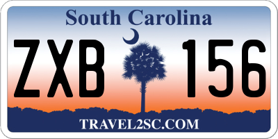 SC license plate ZXB156