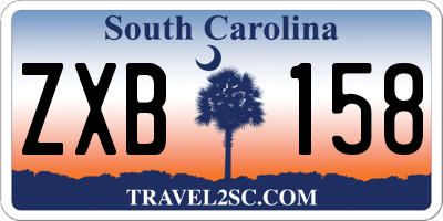 SC license plate ZXB158