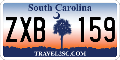 SC license plate ZXB159