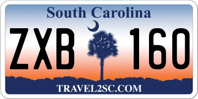 SC license plate ZXB160