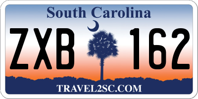 SC license plate ZXB162