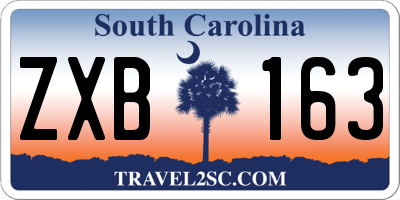 SC license plate ZXB163