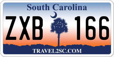 SC license plate ZXB166