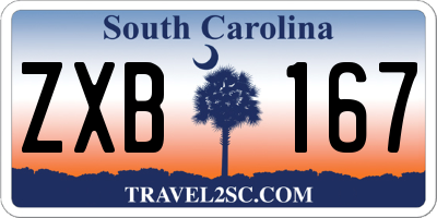 SC license plate ZXB167