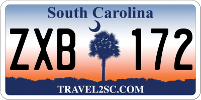 SC license plate ZXB172