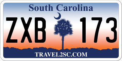 SC license plate ZXB173