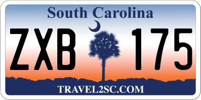 SC license plate ZXB175