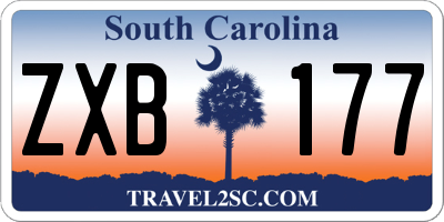 SC license plate ZXB177