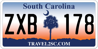 SC license plate ZXB178