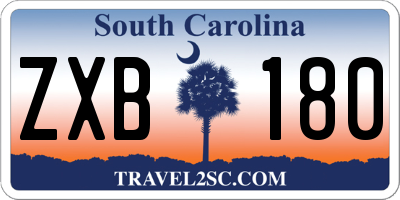 SC license plate ZXB180