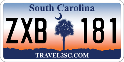 SC license plate ZXB181