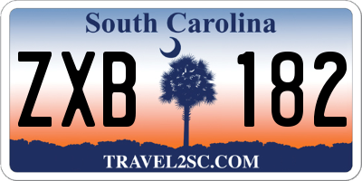 SC license plate ZXB182