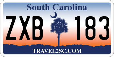 SC license plate ZXB183