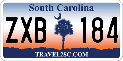 SC license plate ZXB184