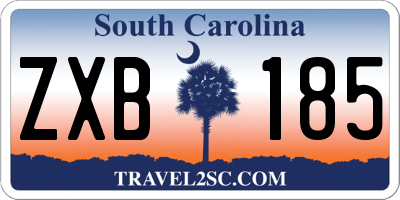 SC license plate ZXB185