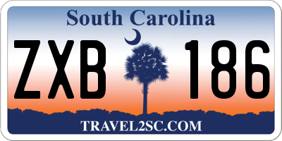 SC license plate ZXB186
