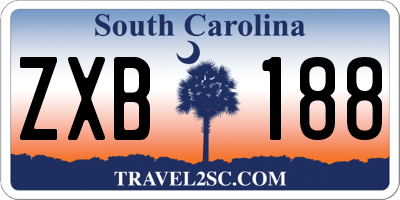 SC license plate ZXB188