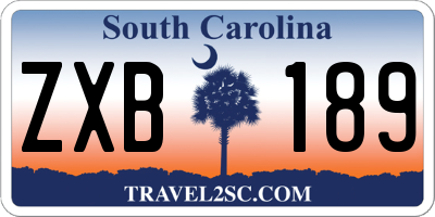 SC license plate ZXB189