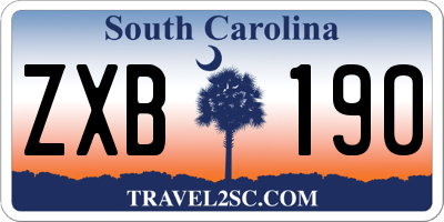 SC license plate ZXB190