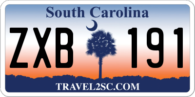 SC license plate ZXB191