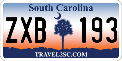 SC license plate ZXB193