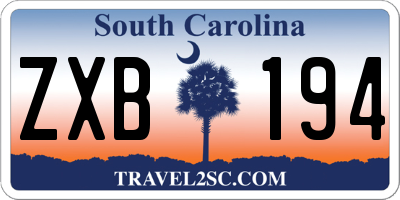 SC license plate ZXB194