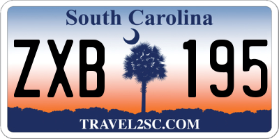 SC license plate ZXB195