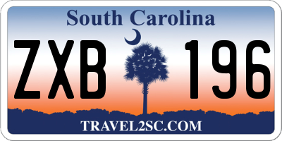 SC license plate ZXB196