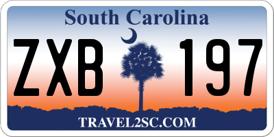 SC license plate ZXB197