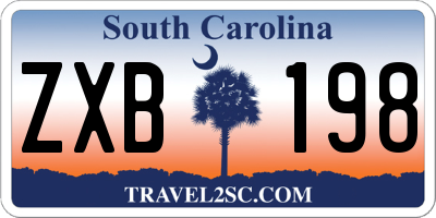 SC license plate ZXB198