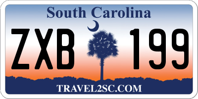 SC license plate ZXB199